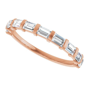 14K Rose Gold Asscher-Cut Diamond Anniversary Ring with 5/8 CTW Natural Diamonds