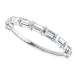 14K Rose Gold Asscher-Cut Diamond Anniversary Ring with 5/8 CTW Natural Diamonds