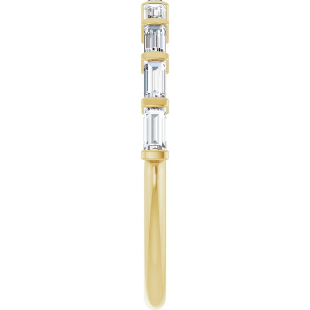 14K Rose Gold 5/8 CTW Asscher-Cut Diamond Anniversary Ring