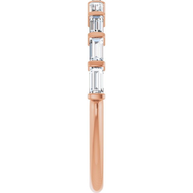 14K Rose Gold 5/8 CTW Asscher-Cut Diamond Anniversary Ring