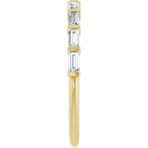 14K Rose Gold Asscher-Cut Diamond Anniversary Ring with 5/8 CTW Natural Diamonds