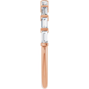 14K Rose Gold Asscher-Cut Diamond Anniversary Ring with 5/8 CTW Natural Diamonds