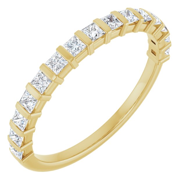 14K Rose Gold 5/8 CTW Asscher-Cut Diamond Anniversary Ring