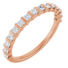 14K Rose Gold 5/8 CTW Asscher-Cut Diamond Anniversary Ring