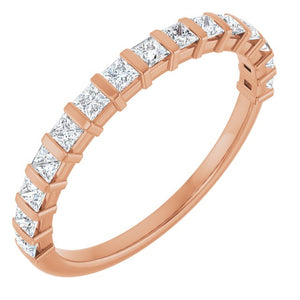 14K Rose Gold Asscher-Cut Diamond Anniversary Ring with 5/8 CTW Natural Diamonds