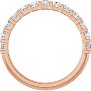 14K Rose Gold Asscher-Cut Diamond Anniversary Ring with 5/8 CTW Natural Diamonds