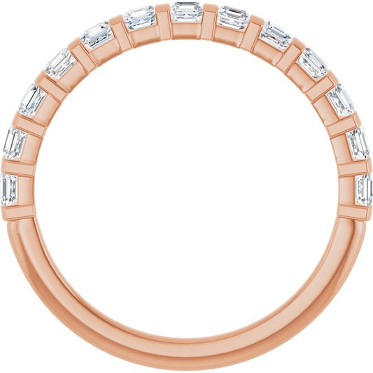 14K Rose Gold Asscher-Cut Diamond Anniversary Ring with 5/8 CTW Natural Diamonds