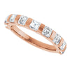 14K Rose Gold 5/8 CTW Asscher-Cut Diamond Anniversary Ring