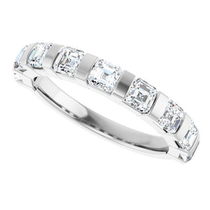 14K Rose Gold Asscher-Cut Diamond Anniversary Ring with 5/8 CTW Natural Diamonds