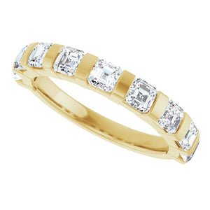 14K Rose Gold Asscher-Cut Diamond Anniversary Ring with 5/8 CTW Natural Diamonds