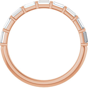 14K Rose Gold Asscher-Cut Diamond Anniversary Ring with 5/8 CTW Natural Diamonds