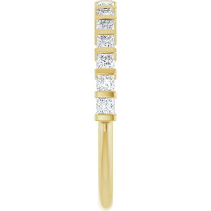 14K Rose Gold Asscher-Cut Diamond Anniversary Ring with 5/8 CTW Natural Diamonds