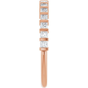 14K Rose Gold Asscher-Cut Diamond Anniversary Ring with 5/8 CTW Natural Diamonds