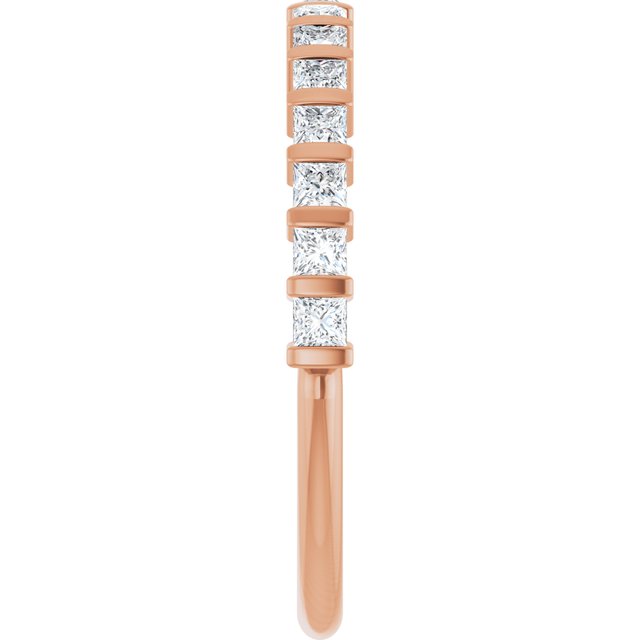 14K Rose 5/8 CTW Natural Diamond Anniversary Band