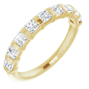 14K Rose Gold Asscher-Cut Diamond Anniversary Ring with 5/8 CTW Natural Diamonds