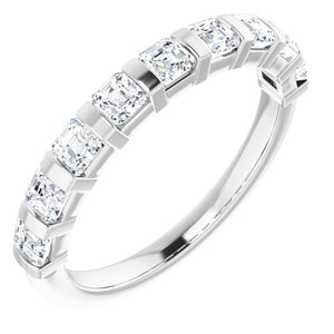 14K Rose Gold Asscher-Cut Diamond Anniversary Ring with 5/8 CTW Natural Diamonds