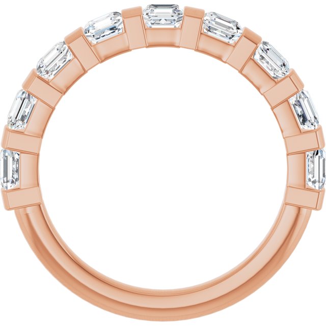 14K Rose Gold 5/8 CTW Asscher-Cut Diamond Anniversary Ring