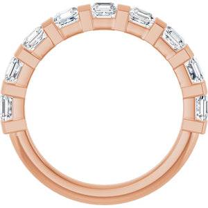 14K Rose Gold Asscher-Cut Diamond Anniversary Ring with 5/8 CTW Natural Diamonds