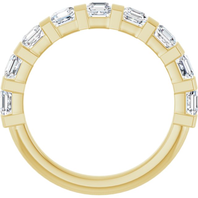 14K Rose Gold 5/8 CTW Asscher-Cut Diamond Anniversary Ring