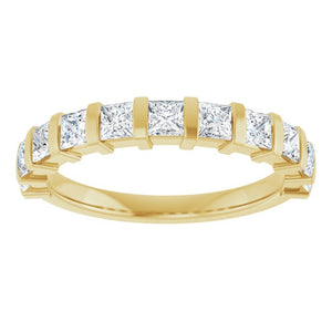 14K Rose Gold Asscher-Cut Diamond Anniversary Ring with 5/8 CTW Natural Diamonds