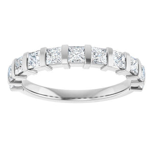 14K Rose Gold Asscher-Cut Diamond Anniversary Ring with 5/8 CTW Natural Diamonds