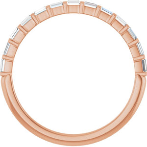 14K Rose Gold Asscher-Cut Diamond Anniversary Ring with 5/8 CTW Natural Diamonds