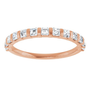 14K Rose Gold Asscher-Cut Diamond Anniversary Ring with 5/8 CTW Natural Diamonds