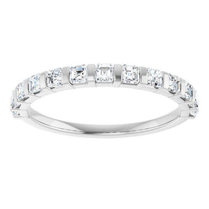 14K Rose Gold Asscher-Cut Diamond Anniversary Ring with 5/8 CTW Natural Diamonds