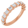 14K Rose Gold 5/8 CTW Asscher-Cut Diamond Anniversary Ring