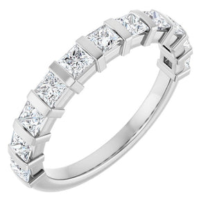 14K Rose Gold Asscher-Cut Diamond Anniversary Ring with 5/8 CTW Natural Diamonds