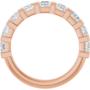 14K Rose Gold Asscher-Cut Diamond Anniversary Ring with 5/8 CTW Natural Diamonds