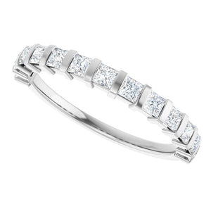 14K Rose Gold Asscher-Cut Diamond Anniversary Ring with 5/8 CTW Natural Diamonds