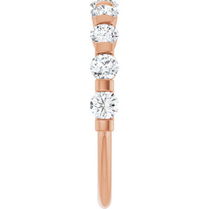 14K Rose Gold Asscher-Cut Diamond Anniversary Ring with 5/8 CTW Natural Diamonds