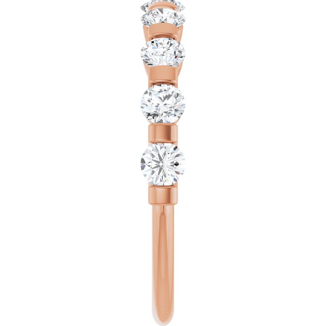 14K Rose Gold 5/8 CTW Asscher-Cut Diamond Anniversary Ring