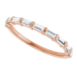 14K Rose Gold Asscher-Cut Diamond Anniversary Ring with 5/8 CTW Natural Diamonds