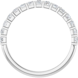 14K Rose Gold Asscher-Cut Diamond Anniversary Ring with 5/8 CTW Natural Diamonds