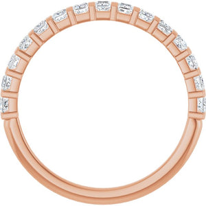 14K Rose Gold Asscher-Cut Diamond Anniversary Ring with 5/8 CTW Natural Diamonds
