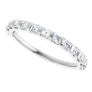 14K Rose Gold Asscher-Cut Diamond Anniversary Ring with 5/8 CTW Natural Diamonds