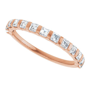 14K Rose Gold Asscher-Cut Diamond Anniversary Ring with 5/8 CTW Natural Diamonds