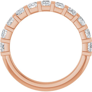 14K Rose Gold Asscher-Cut Diamond Anniversary Ring with 5/8 CTW Natural Diamonds
