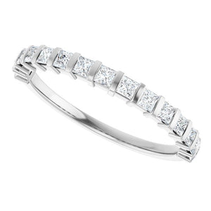 14K Rose Gold Asscher-Cut Diamond Anniversary Ring with 5/8 CTW Natural Diamonds