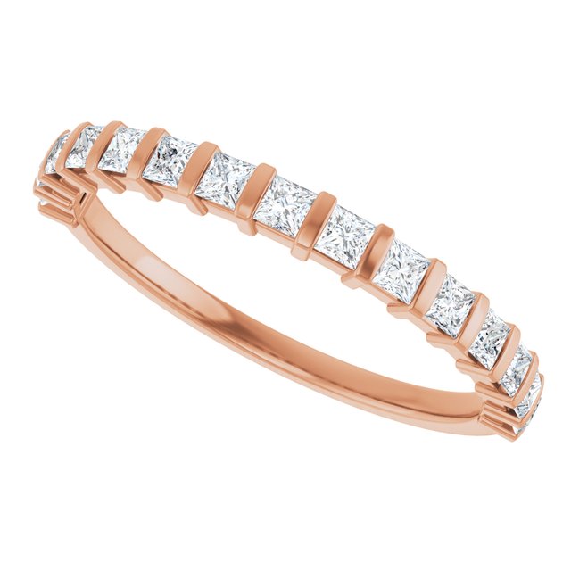 14K Rose 5/8 CTW Natural Diamond Anniversary Band