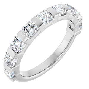 14K Rose Gold Asscher-Cut Diamond Anniversary Ring with 5/8 CTW Natural Diamonds