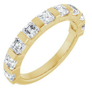 14K Rose Gold Asscher-Cut Diamond Anniversary Ring with 5/8 CTW Natural Diamonds