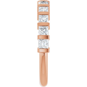 14K Rose Gold Asscher-Cut Diamond Anniversary Ring with 5/8 CTW Natural Diamonds