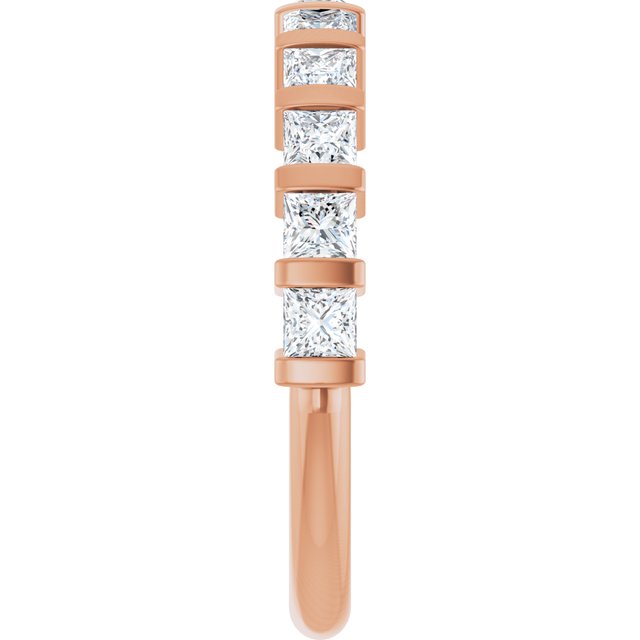 14K Rose Gold 5/8 CTW Asscher-Cut Diamond Anniversary Ring