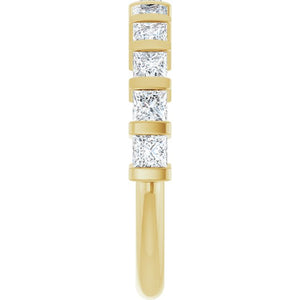 14K Rose Gold Asscher-Cut Diamond Anniversary Ring with 5/8 CTW Natural Diamonds