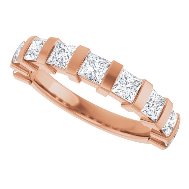 14K Rose 5/8 CTW Natural Diamond Anniversary Band