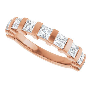 14K Rose Gold Asscher-Cut Diamond Anniversary Ring with 5/8 CTW Natural Diamonds