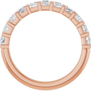 14K Rose Gold Asscher-Cut Diamond Anniversary Ring with 5/8 CTW Natural Diamonds